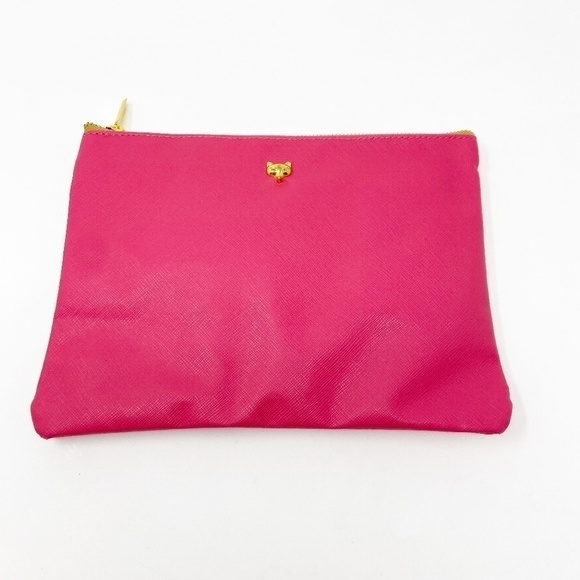 Vegan Leather Hot Pink Zip Top Bag NWOT - Picture 2 of 9
